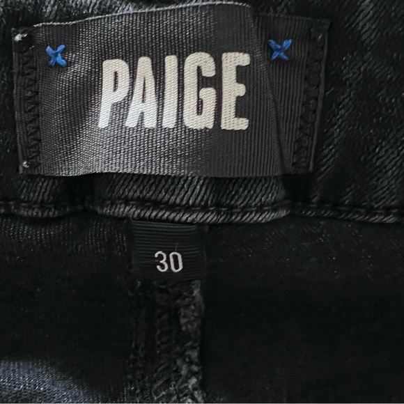 Paige Black Fog ‘Jolie’ Luxe Coated Wax Cargo Jeans |Size 30| - Picture 8 of 9
